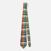 Flamboyant Neck Tie | Rainbow Flowers Faux Glitter Krawatte (Vorderseite)