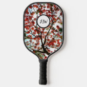Flamboyant Royal Poinciana Tree mit Initials Pickleball Schläger (Rückseite)