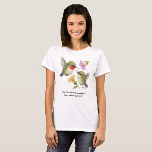 Flamboyant Ruby Throated Hummingbird T-Shirt (Vorne ganz)