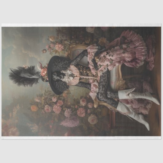 Flamboyant Standard Poodle Decoupage Seidenpapier (Vorderseite)