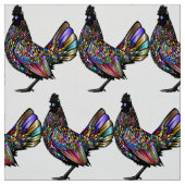 Flamboyant Vivid Rooster Pattern Stoff (Muster)