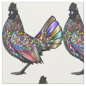 Flamboyant Vivid Rooster Pattern Stoff (Nahaufnahme)