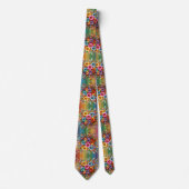 Flamboyante Krawatte | Regenbogen-Blumen Faux-Glit (Vorderseite)
