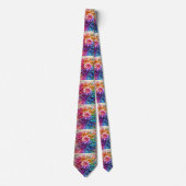 Flamboyante Krawatte | Regenbogenblumen Faux-Glitt (Vorderseite)