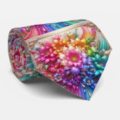 Flamboyante Krawatte | Regenbogenblumen Faux-Glitt (Gerollt)