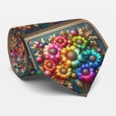 Flamboyante Krawatte | Regenbogenblumen Faux-Glitt (Gerollt)