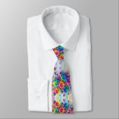 Flamboyante Krawatte | Regenbogenblumen und Diaman (Gebunden)