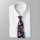 Flamboyante Krawatte | Regenbogenblumen und Diaman (Gebunden)