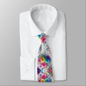 Flamboyante Krawatte | Regenbogenblumen und Diaman (Gebunden)