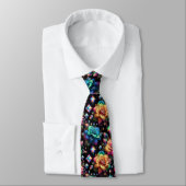 Flamboyante Krawatte | Regenbogenblumen und Diaman (Gebunden)