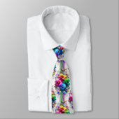 Flamboyante Krawatte | Regenbogenblumen und Diaman (Gebunden)
