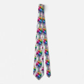 Flamboyante Krawatte | Regenbogenblumen und Diaman (Vorderseite)