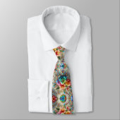 Flamboyante Krawatte | Regenbogenblumen und Diaman (Gebunden)