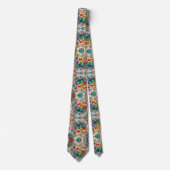 Flamboyante Krawatte | Regenbogenblumen und Diaman (Vorderseite)