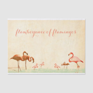 Flamboyanz der Flamingos Flamingo Vintage-Stil T Seidenpapier