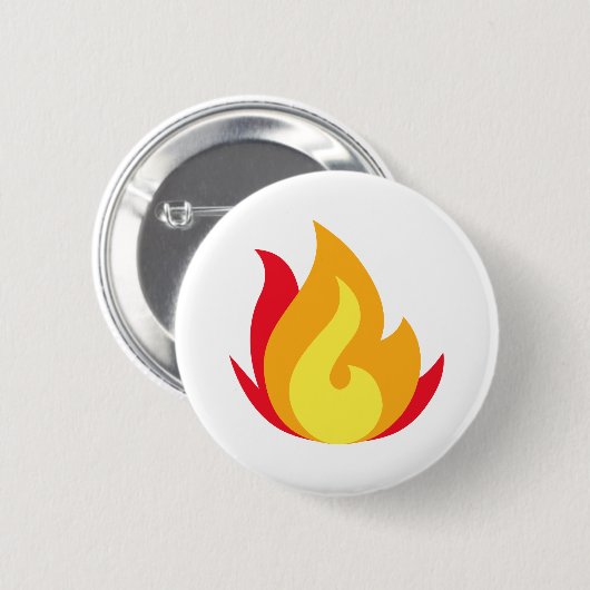 Flame Emoji gedruckt Button (Vorne & Hinten)