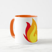 Flame Emoji-Kaffee-Tasse Tasse (Vorderseite Links)