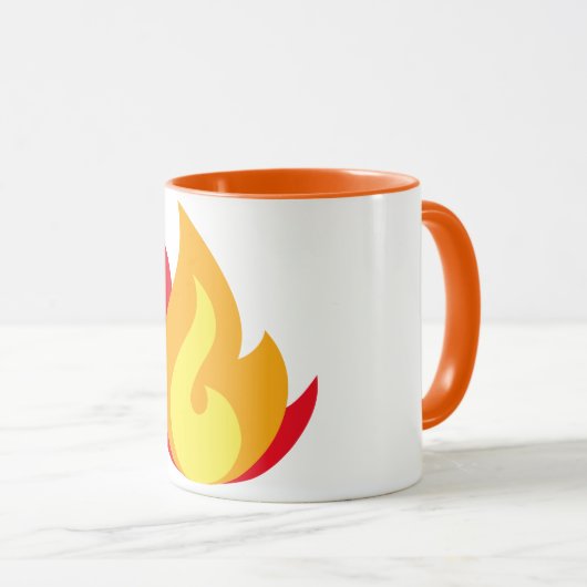 Flame Emoji-Kaffee-Tasse Tasse (VorderseiteRechts)
