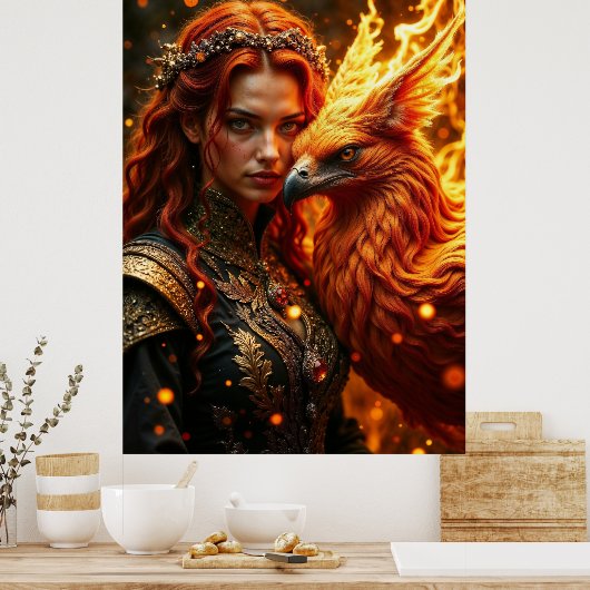 Flame Enchantress Fantasy Poster (Küche)