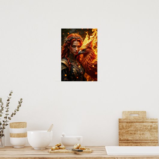 Flame Enchantress Fantasy Poster (Küche)