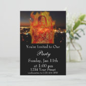 Flame Girl Party Einladung (Stehend Vorderseite)