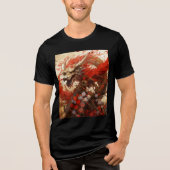 Flame-Haired Dragon with Blossoms Tri-Blend Shirt (Vorderseite)