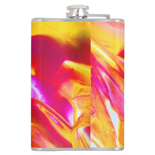 Flame - Helle Orange und Gelb Flachmann (Rückseite)