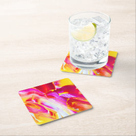 Flame - Helle Orange und Gelb Rechteckiger Pappuntersetzer