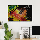 Flame IV Mosaik II Leinwand Poster (Heimbüro)