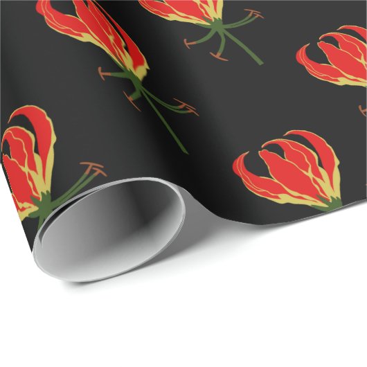 Flame Lily Gloriosa Geschenkpapier (Rolleneckpunkt)