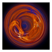 Flame Liquid Glass Abstrakt Fraktal Art Poster (Vorderseite)