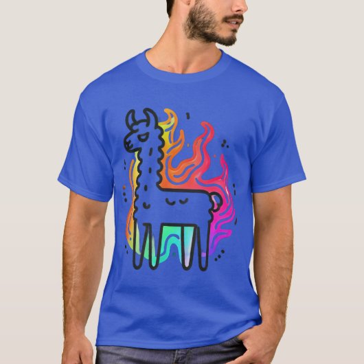 Flame Llama Glow T-Shirt (Vorderseite)