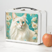 Flame Lynx Point Siamese Portrait Art Metall Brotdose (Beispiel)