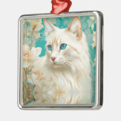 Flame Lynx Point Siamese Portrait Art Ornament Aus Metall (Links)