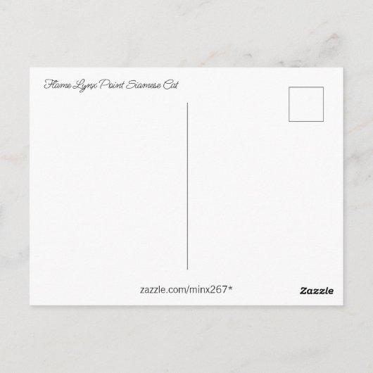 Flame Lynx Point Siamese Portrait Art Postkarte (Rückseite)
