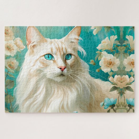 Flame Lynx Point Siamese Portrait Art Puzzle (Horizontal)