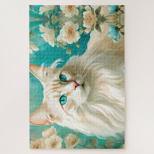 Flame Lynx Point Siamese Portrait Art Puzzle (Vertikal)