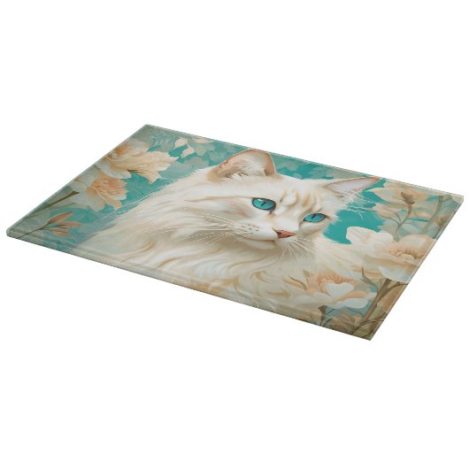 Flame Lynx Point Siamese Portrait Art Schneidebrett (Ecke)