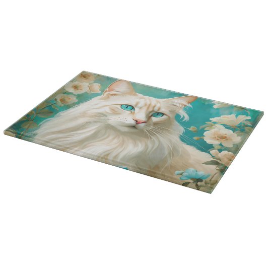 Flame Lynx Point Siamese Portrait Art Schneidebrett (Ecke)