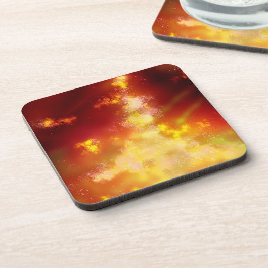 Flame Night Sky Plastic Getränkeuntersetzer (Linke Seite)