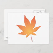 Flame Orange Leaf Postkarte (Vorne/Hinten)