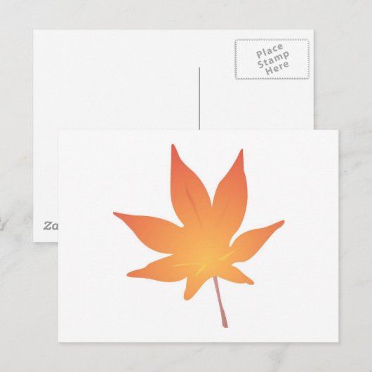 Flame Orange Leaf Postkarte (Vorne/Hinten)
