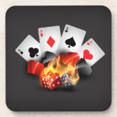 Flame Poker Casino Black Getränkeuntersetzer (Vorderseite)