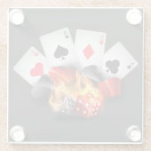 Flame Poker Casino Black Glasuntersetzer (Rückseite)