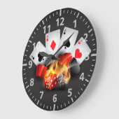 Flame Poker Casino Black Große Wanduhr (Winkel)