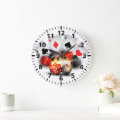 Flame Poker Casino White Große Wanduhr (Zuhause)
