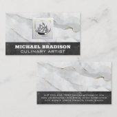 Flame-Pop-Logo | Marmor Visitenkarte (Vorne/Hinten)