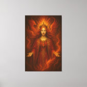 Flame Queen of Eternal Fire – Fire Goddess with Cr Leinwanddruck (Vorderseite)