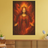 Flame Queen of Eternal Fire – Fire Goddess with Cr Leinwanddruck (Insitu (Wohnzimmer))