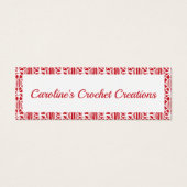 Flame Red White Crochet Lace Muster Business Card (Vorderseite)